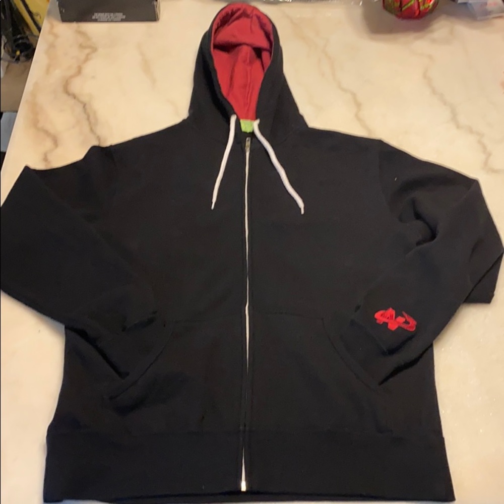 Hoody: Midweight Black/Red Hoodie Sweatshirt - M- NWOT